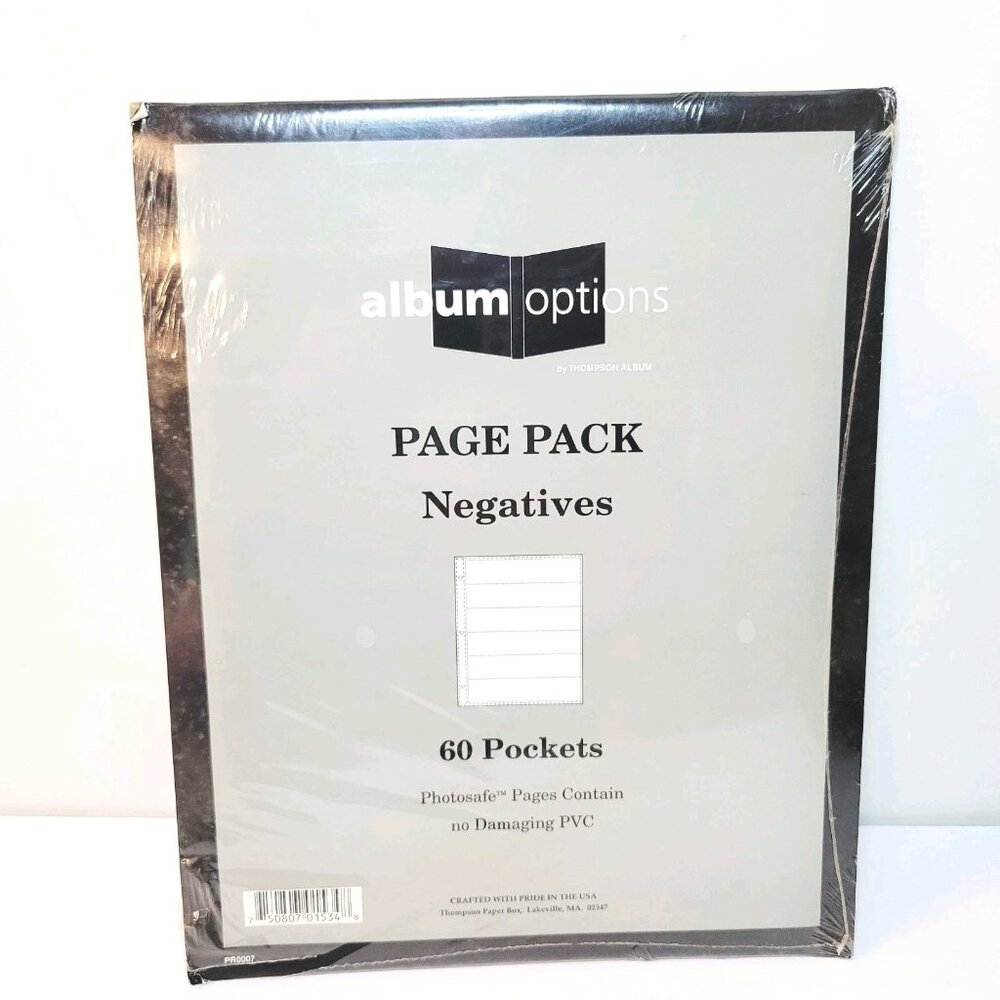 Vtg Album Options by Thompson Photosafe Negative Sleeves Pages no PVC